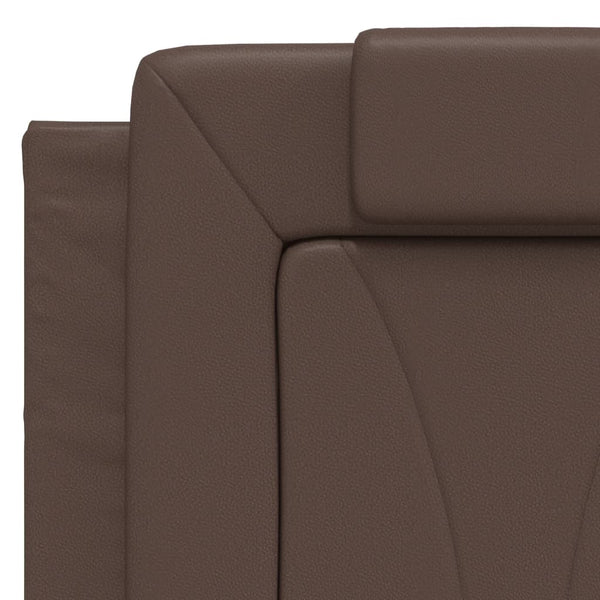 vidaXL "Viana" Bed with Mattress Brown 140x190 cm Faux Leather