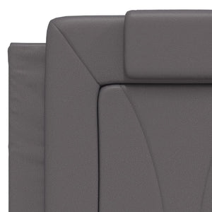 vidaXL "Viana" Bed with Mattress Grey 140x190 cm Faux Leather