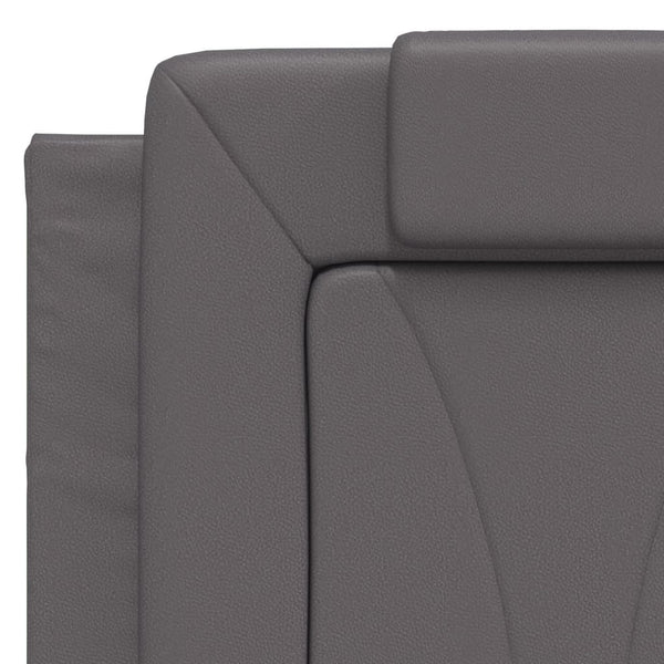vidaXL "Viana" Bed with Mattress Grey 140x190 cm Faux Leather