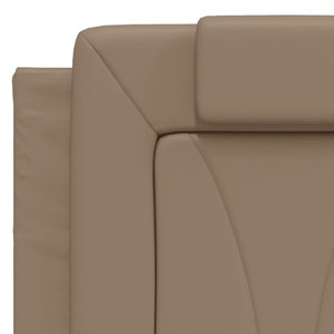 vidaXL "Viana" Bed with Mattress Cappuccino Brown 140x190 cm Faux Leather