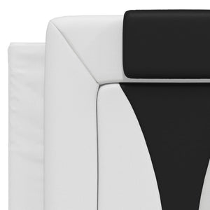 vidaXL "Viana" Bed with Mattress White and Black 140x190 cm Faux Leather