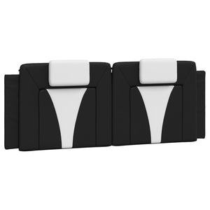 vidaXL Bed "Viana" with Mattress Black and White 140x200 cm Faux Leather