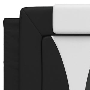 vidaXL Bed "Viana" with Mattress Black and White 140x200 cm Faux Leather