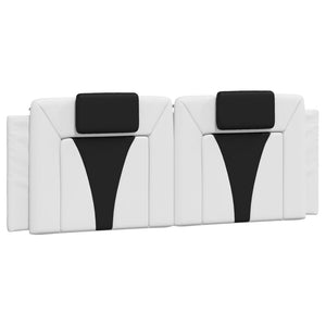 vidaXL "Viana" Bed with Mattress White and Black 140x200 cm Faux Leather