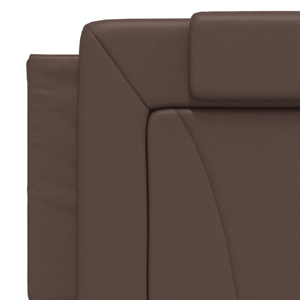 vidaXL "Viana" Bed with Mattress Brown 160x200 cm Faux Leather