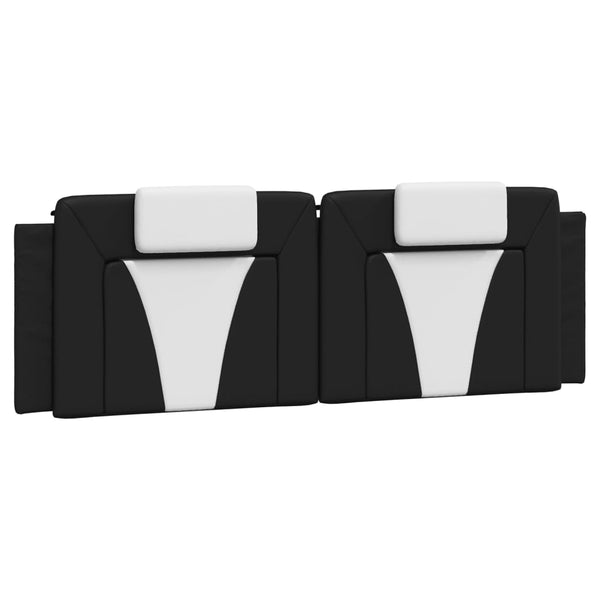 vidaXL "Viana" Bed with Mattress Black and White 160x200 cm Faux Leather