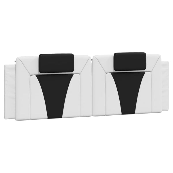 vidaXL Bed "Viana" with Mattress White and Black 160x200 cm Faux Leather