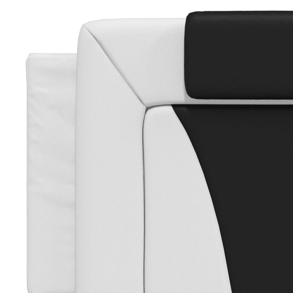 vidaXL Bed "Viana" with Mattress White and Black 160x200 cm Faux Leather