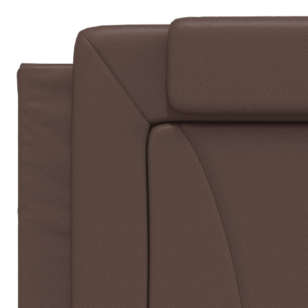 vidaXL "Viana" Bed with Mattress Brown 180x200 cm Faux Leather