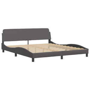 vidaXL "Viana" Bed with Mattress Grey 180x200 cm Faux Leather