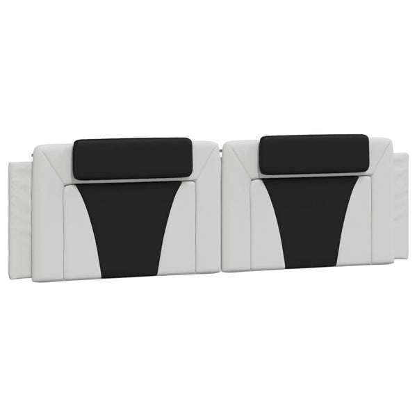 vidaXL Bed "Viana" with Mattress White and Black 180x200 cm Faux Leather