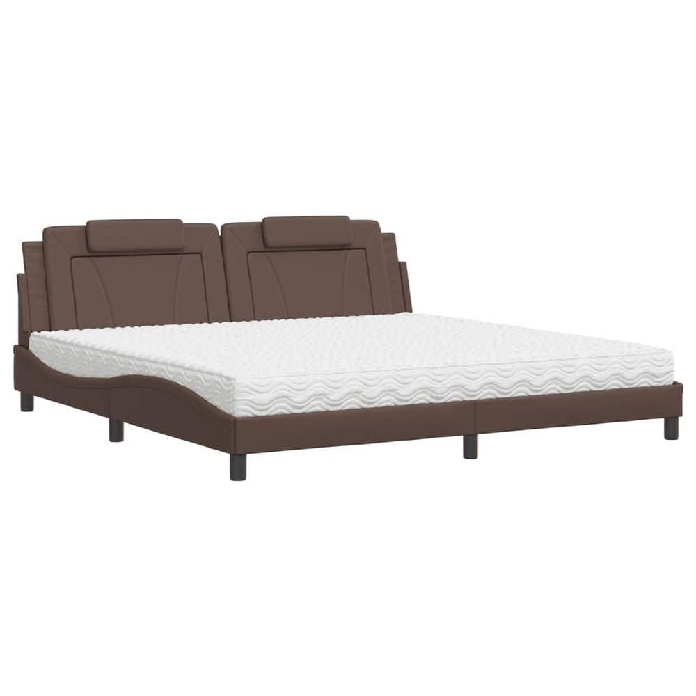 vidaXL Bed "Viana" with Mattress Brown 200x200 cm Faux Leather
