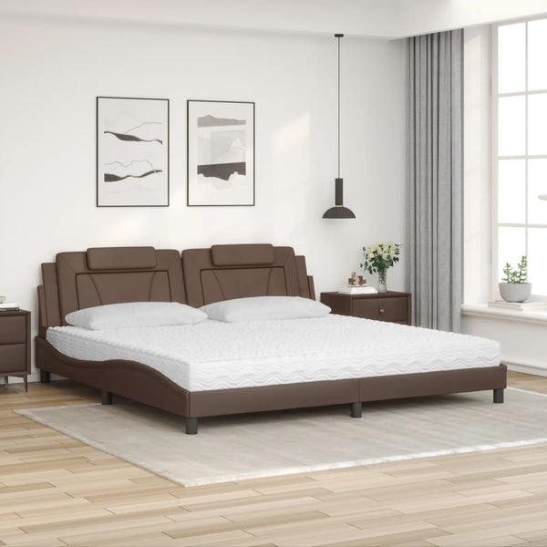 vidaXL Bed "Viana" with Mattress Brown 200x200 cm Faux Leather