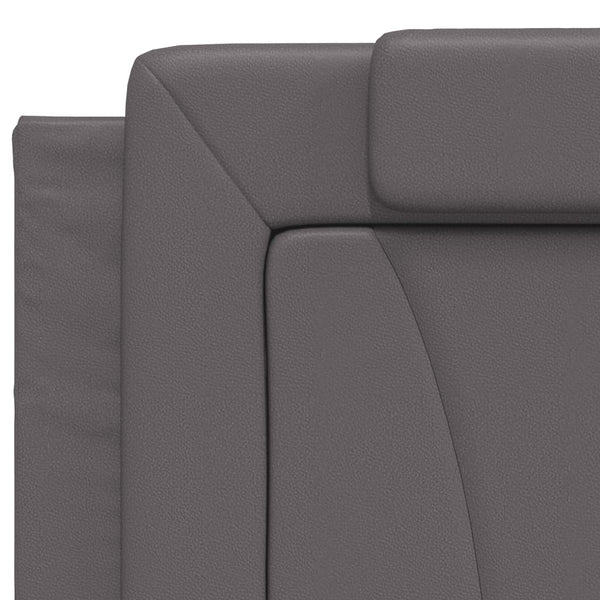 vidaXL "Viana" Bed with Mattress Grey 200x200 cm Artificial Leather