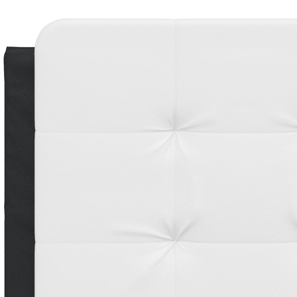 vidaXL Bed with Mattress "Zadar" Black and White 140x200 cm Faux Leather