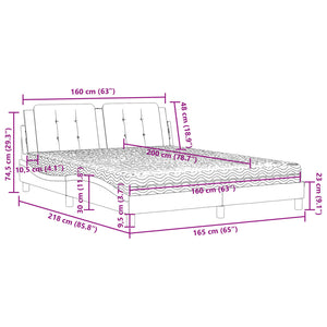 vidaXL Bed with mattress "Zadar" Black 160x200 cm Faux Leather
