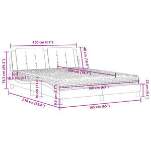 vidaXL Bed with Mattress "Zadar" Grey 160x200 cm Faux Leather