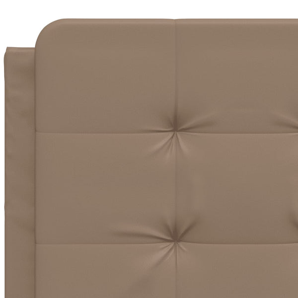 vidaXL Bed with Mattress "Zadar" Cappuccino Brown 160x200 cm Faux Leather