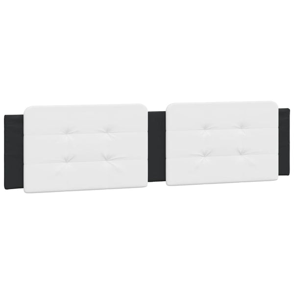 vidaXL Bed with Mattress "Zadar" Black and White 160x200 cm Faux Leather
