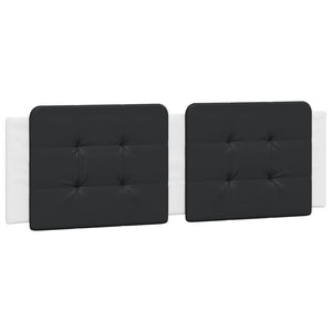 vidaXL Bed with Mattress "Zadar" White and Black 160x200 cm Faux Leather