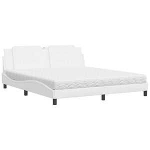 vidaXL Bed with Mattress "Zadar" White 180x200 cm Faux Leather