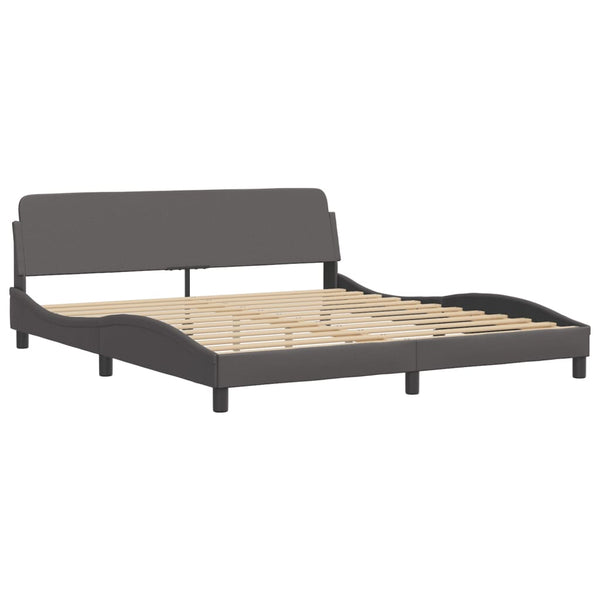 vidaXL Bed with Mattress "Zadar" Grey 180x200 cm Faux Leather