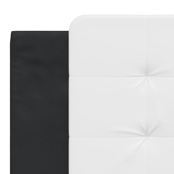 vidaXL "Zadar" Bed with Mattress Black and White 180x200 cm Faux Leather