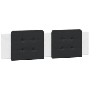 vidaXL Bed with Mattress "Zadar" White and Black 180x200 cm Faux Leather