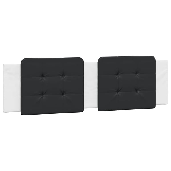 vidaXL Bed with Mattress "Zadar" White and Black 180x200 cm Faux Leather