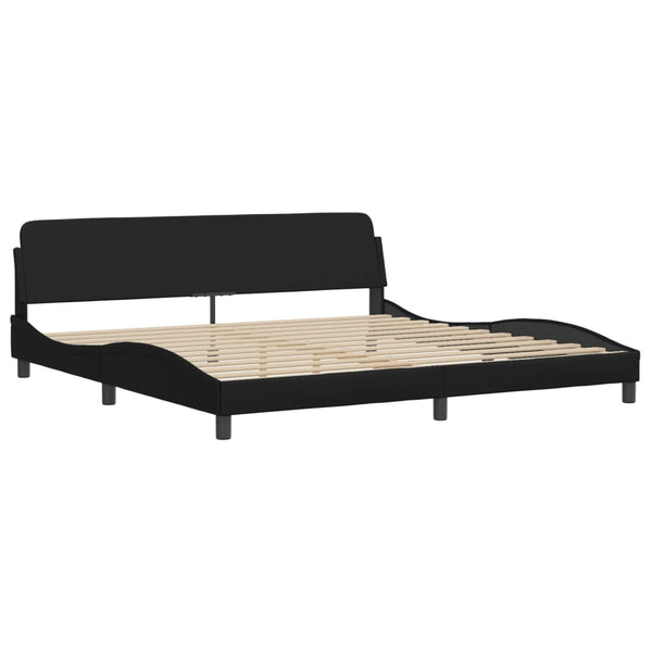 vidaXL Bed with Mattress "Zadar" Black 200x200 cm Faux Leather