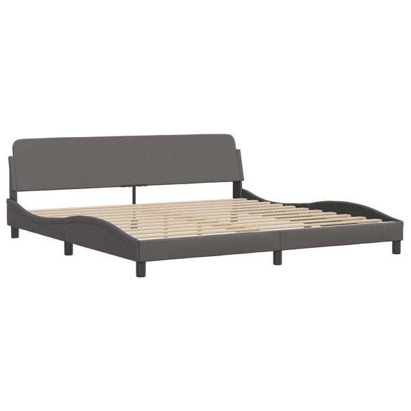 vidaXL Bed with Mattress "Zadar" Grey 200x200 cm Faux Leather