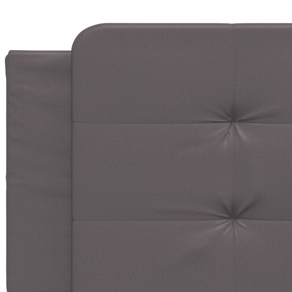 vidaXL Bed with Mattress "Zadar" Grey 200x200 cm Faux Leather