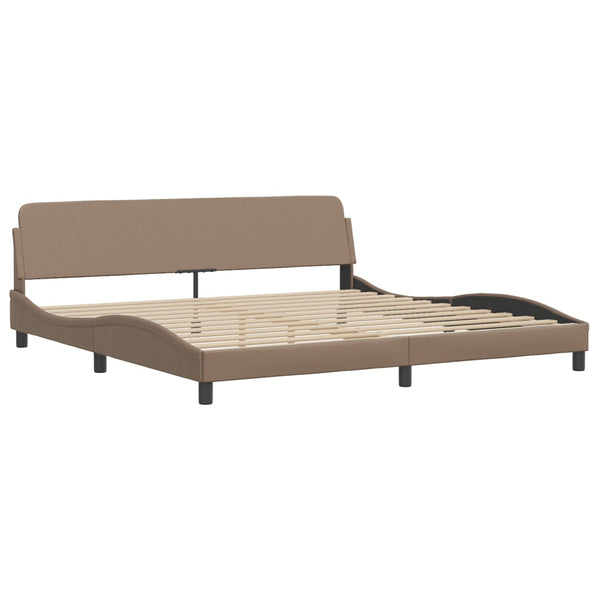 vidaXL Bed with Mattress "Zadar" Cappuccino Brown 200x200 cm Faux Leather
