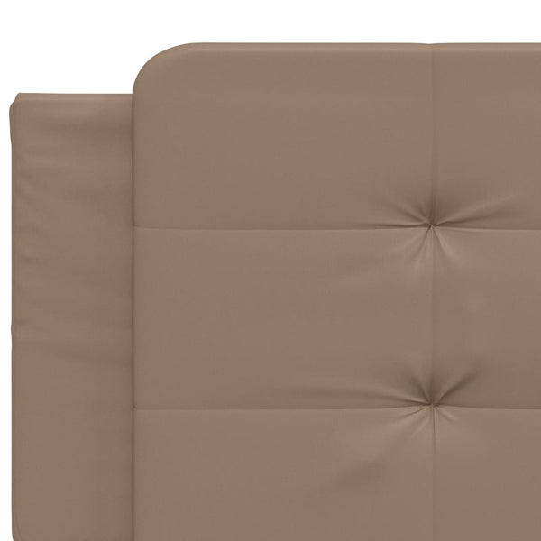 vidaXL Bed with Mattress "Zadar" Cappuccino Brown 200x200 cm Faux Leather