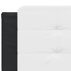 vidaXL Bed with Mattress "Zadar" Black and White 200x200 cm Faux Leather