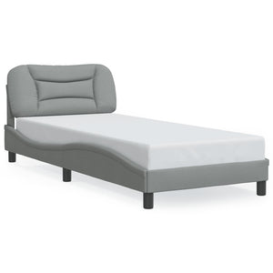 vidaXL LED Bed Frame without Mattress "Hvar" Light Grey 80x200 cm Fabric