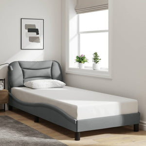 vidaXL LED Bed Frame without Mattress "Hvar" Light Grey 80x200 cm Fabric