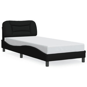 vidaXL LED Bed Frame without Mattress "Hvar" Black 80x200 cm Fabric