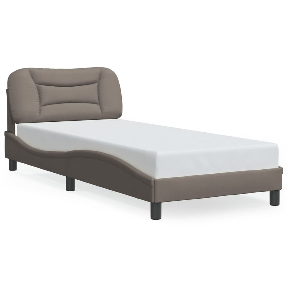 vidaXL LED Bed Frame without Mattress "Hvar" Taupe 80x200 cm Fabric