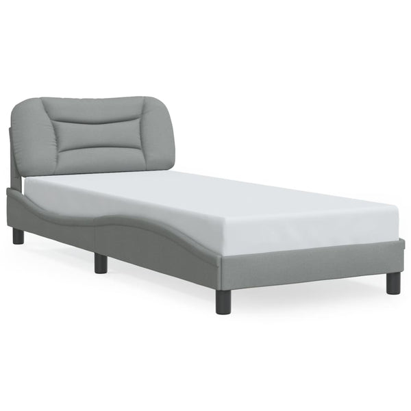 vidaXL LED Bed Frame without Mattress "Hvar" Light Grey 90x190 cm Fabric