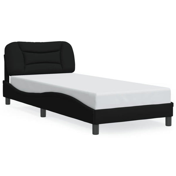 vidaXL LED Bed Frame without Mattress "Hvar" Black 90x190 cm Fabric