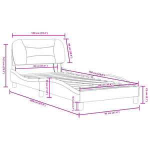 vidaXL LED Bed Frame without Mattress "Hvar" Black 90x190 cm Fabric