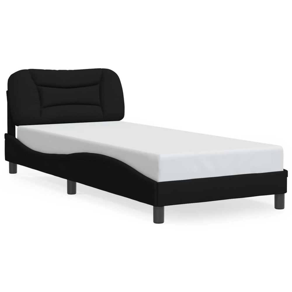 vidaXL LED Bed Frame without Mattress "Hvar" Black 90x200 cm Fabric