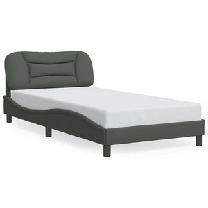 vidaXL LED Bed Frame without Mattress "Hvar" Dark Gray 100x200 cm Fabric