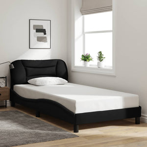 vidaXL Hvar LED Bed Frame without Mattress Black 100x200 cm Fabric