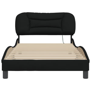 vidaXL Hvar LED Bed Frame without Mattress Black 100x200 cm Fabric