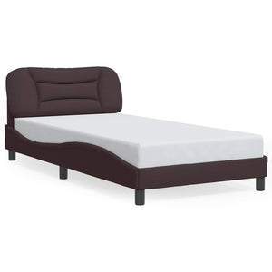 vidaXL LED Bed Frame without Mattress "Hvar" Dark Brown 100x200 cm Fabric