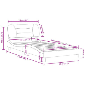 vidaXL LED Bed Frame without Mattress "Hvar" Blue 100x200 cm Fabric