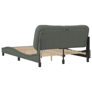 vidaXL LED Bed Frame without Mattress "Hvar" Dark Gray 120x200 cm Fabric