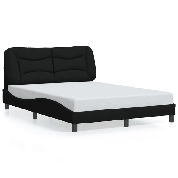 vidaXL LED Bed Frame without Mattress "Hvar" Black 120x200 cm Fabric